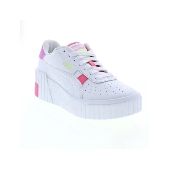 PUMA Cali Wedge White Leather Lifestyle Sneakers - Picture 2 of 16